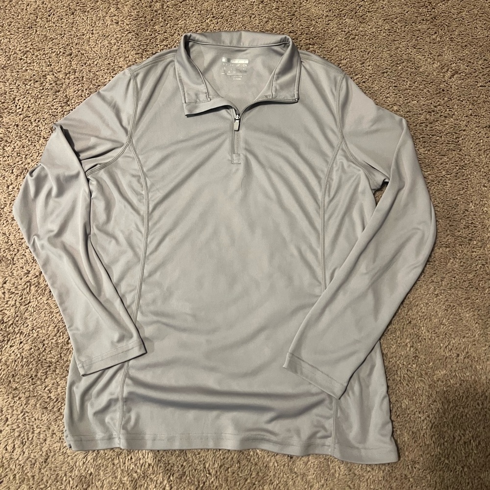Women's Long Sleeve Gray Quarter-Zip Top